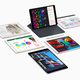 The iPad Pro with the keyboard case and Pencil, and a range of businesslike apps.